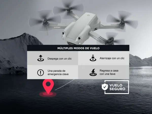 Drone Gadnic con Cámara Full HD FPV doble cámara de Evitación de Obstáculos 2 baterías - Imagen 5